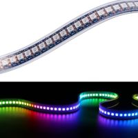 {ItalyNest shop}1-2ม. WS2812B แถบไฟ Led 144พิกเซล /Led/m สมาร์ท5050 RGB แสงสีดำ/สีขาว PCBWS2812 IC;IP30/IP65/DC5V IP67