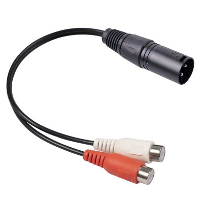 XLR To RCA Y Splitter Cable 3 Pin XLR Male To 2RCA Female Amplifier Mixing Plug AV Cable XLR To Dual RCA Cable 20Cm
