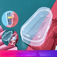 Spoon Storage Box Baby Tableware Case Transparent Baby Silicone Spoon Box 18*8.3CM Food Grade PP Travel Utensils Box Bowl Fork Spoon Sets