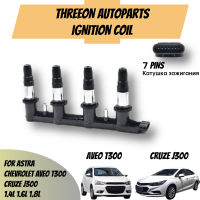 THREEON คอยล์จุดระเบิด IC2103M สำหรับ Astra CHEVROLET CRUZE J300 AVEO T300 Opel โมดูลจุดระเบิด55584404 1208098 25186687 55584745