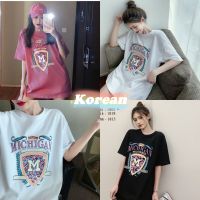 Korean เสื้อยืด Michigan สไตส์เกาหลี เสื้อยืดงานดี หลากสี เนื้อนุ่ม ลายสกีน J1009