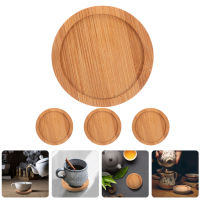 OUNONA 4pcs ไม้ไผ่ Coaster Round Bamboo Coaster เครื่องดื่มจานรองไม้ไผ่ขนาดเล็กสำหรับบ้าน