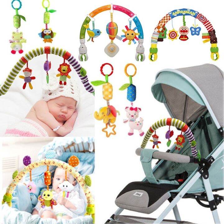 blmpk Infant Stroller Car Clip Cute Rattles Baby Stroller Music Bed ...