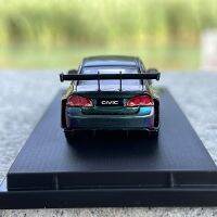 Die-Casting 1:64สเกล Honda Civic Fd2สติ๊กเกอร์เส้นใยไฟเบอร์หลังคาจำลองการแสดงเครื่องประดับโลหะแบบคงที่รถโลหะผสม