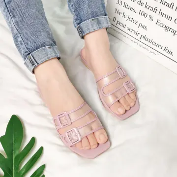 Double buckle flat on sale sandals