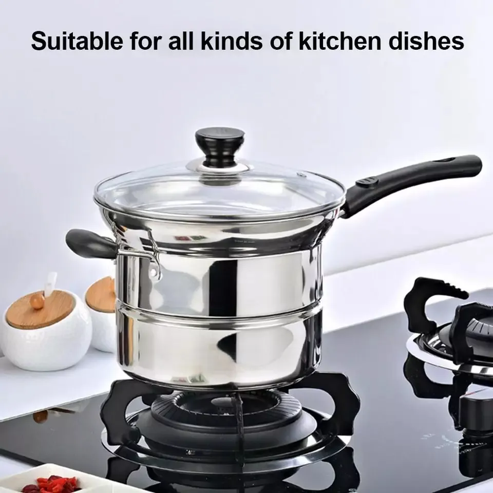 Stainless Steel Multifunction Pot With Lid Deep Fryer With Basket Steamer  French Fries Soup Noodle Induction