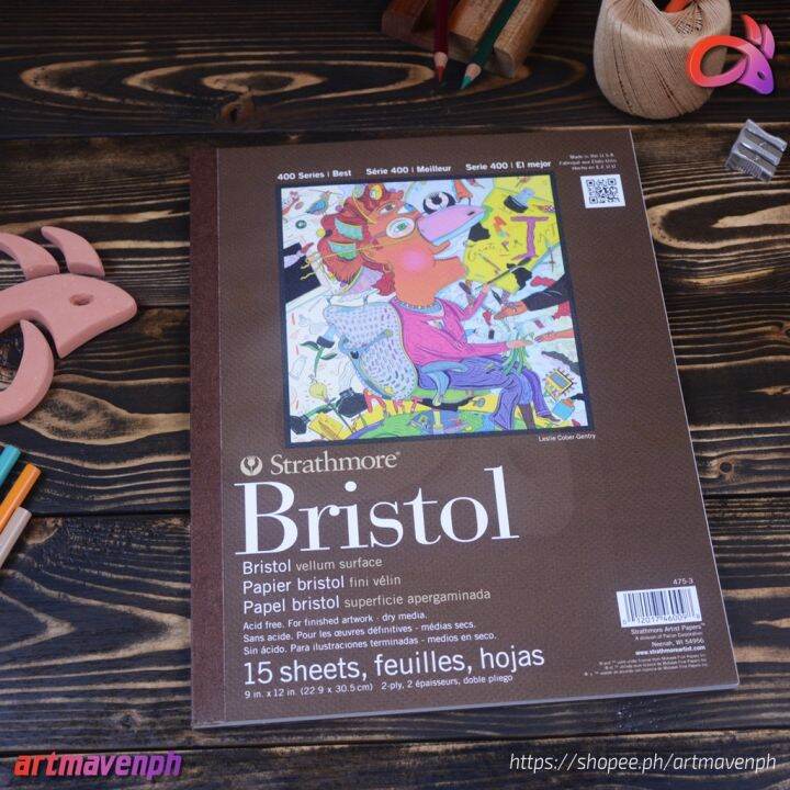 Strathmore 400 Series Bristol Paper Pad Smooth or Vellum Surface 9x12