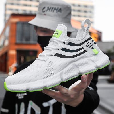 2022 new mens running shoes light sneakers summer breathable mesh elastic outdoor sports fashion casual shoes jogging shoes