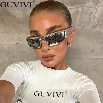 【lz】☊♂  Y2K Sports Óculos de sol para homens e mulheres UV400 Shades Espelho Óculos coloridos Punk Goggle Brand Designer Moda Novo 2023