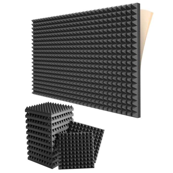 12 Pack Self Adhesive Sound Proof Foam Panels 2x12x12inch Acoustic