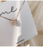 Korean Fashion 925 Sterling Silver Glitter Diamond Snowflake Pendant Necklace Women Girl Luxury Choker Necklaces