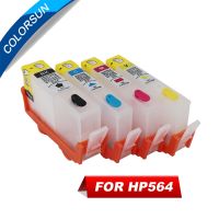 【HOT】 4ชิ้นสำหรับ HP564หมึกรีฟิลสำหรับ564 PhotosmartPlus B209a B210a Deskjet 3522 3526 Photosmart 5510 5511 5514 B109a