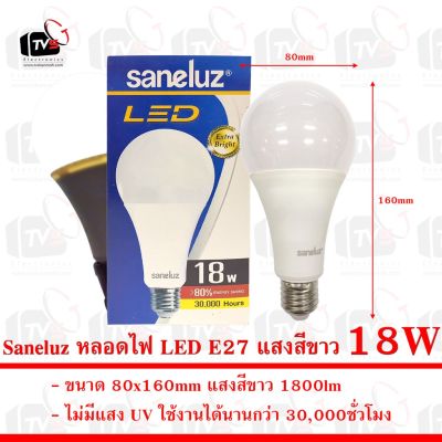 HOT** Saneluz หลอดไฟ LED E27 18W แสงสีขาว ส่งด่วน หลอด ไฟ หลอดไฟตกแต่ง หลอดไฟบ้าน หลอดไฟพลังแดด