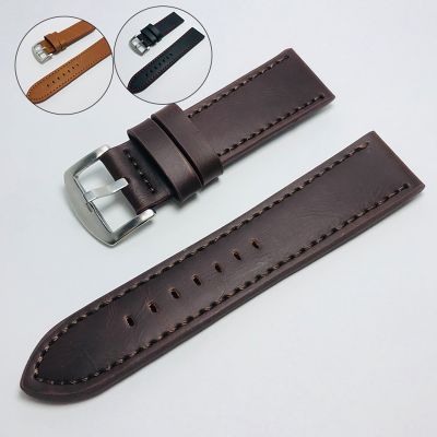 High Quality Genuine Cowhide Leather Watch Strap Stainless Steel Buckle Watchband Fashion Unisex Watch Accessories Watch Band