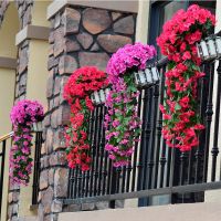 【DT】 hot  Artificial Flowers Violet Lvy Wreath Wall Hanging Flowers Wedding Family Gathering Garden Balcony Decoration Artificial Flowers