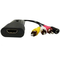 HDMI TO AV  Adapter Mini HD Video Converter Box HDMI to RCA AV/CVSB L/R Video 1080P HDMI2AV Support NTSC PAL Output Cables