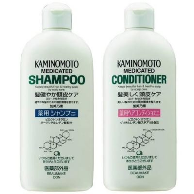Kaminomoto Shampoo แชมพูทำความสะอาดเส้นผมและหนังศีรษะ แก้รังแค หยุดผมร่วงเห็นผล Medicated Shampoo B&P 300ml.