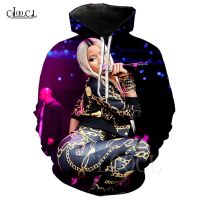 ฮิปฮอปเซ็กซี่ Nicki Minaj Hoodie การพิมพ์ 3D นักแสดงนักร้องแฟชั่นเสื้อสเวตเตอร์หมวกกระเป๋าด้านบนสบาย ๆ Hoodie ผู้หญิงเสื้อคลุมผู้ชาย