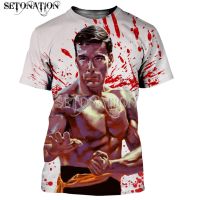 2023 NEWJean-Claude Van Damme Bloodsport Kicker T เสื้อผู้ชายWomen3D พิมพ์เสื้อยืด Casual Harajuku สไตล์ Tshirt Streetwear Tops