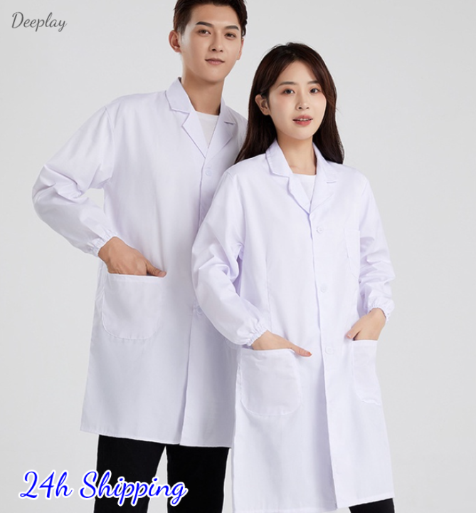 Lab Gown Long Sleeve Lab Coat White Coat Lab Gown Women Lab Coat White Laboratory Gown White 0479