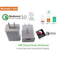 USB Qick Charge 3.0 ชาร์ตไว+หัวปลั๊กชาร์จไฟ Fast Charger ชาร์จไฟเร็วกว่าที่ชาร์จทั่วไปถึง 4 เท่า