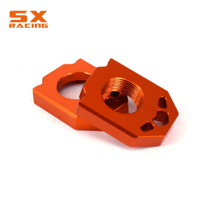 รถจักรยานยนต์-cnc-ด้านหลังเพลาบล็อกปรับโซ่สำหรับ-ktm-sx-xc-sxf-xcf-125-150-200-250-300-350-450-2013-2014-2015-2016-2017-2022