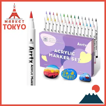 Arrtx Acrylic Paint Brush Pens for Rock Painting, 30 Colors