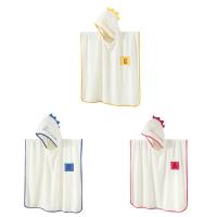 【VV】 Hooded Soft Coral Fleece Poncho Bathrobe for Babies Swim Beach Accs