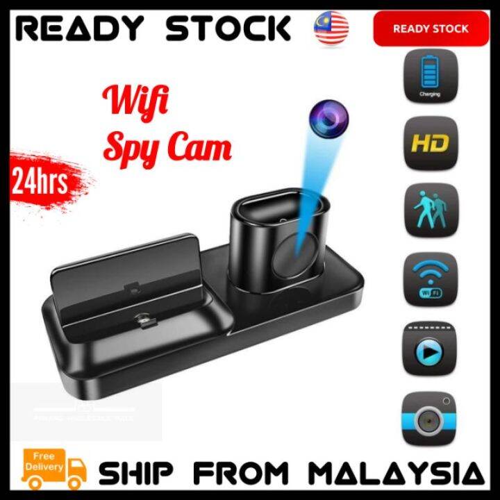 Charger Station Dock Stand for Smartphone WiFi Hidden Spy Cam Camera