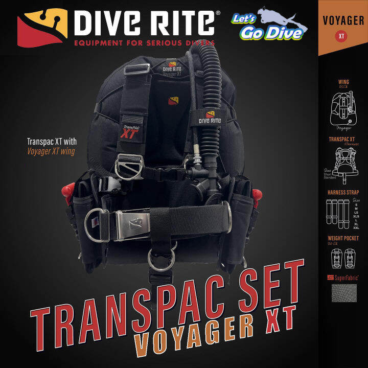 DIVE RITE 👉 TRANSPAC XT + VOYAGER Wing Set BCD อุปกรณ์ดำน้ำ SCUBA