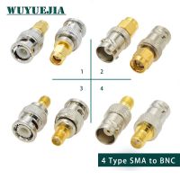 2Pcs/Lot SMA To BNC Female Male Straight Connector RPSMA To BNC Quick Plug Adapter Coax Connector Brass Gold Plated High Quality Electrical Connectors