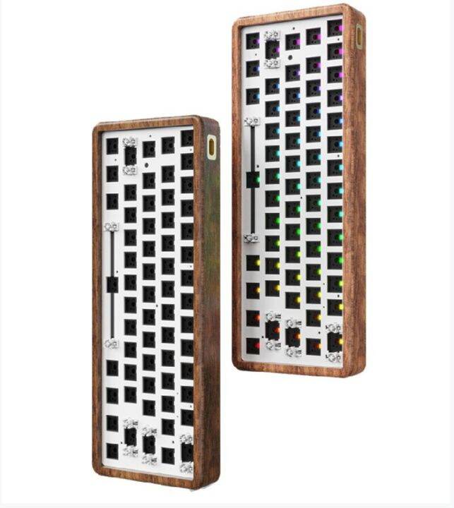 Walnut Pear Flower Wood Solid Wood 61 Keys Mechanical Keyboard DIY Kit