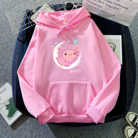 Axolotl Kawaii Hoodies Pas Goth Japan Anime Comic Women Hoody Fashion Hooded Sweatshirt Fleece Warm Streetwear Uni Clothes