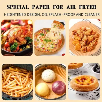 Air Fryer Paper Liners Disposable: 300pcs Oil Proof Parchment Sheets Round,  Airfryer Paper Basket Bowl Liner for Baking Cooking Food 