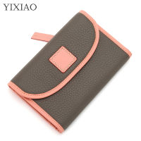 YIXIAO New Vintage Women Wallet Genuine Leather Credit Card Holder Zipper Money Clip For Female Coin Purses Fashion Short Wallet