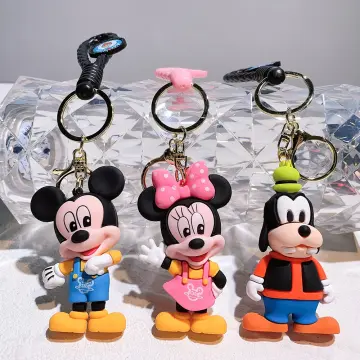 Minnie Mouse Character Pink Rubber Key Chain