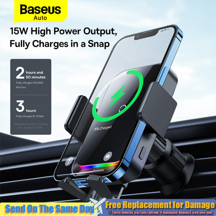Baseus Halo Electric Wireless Charging Car Mount 15W Induction Car