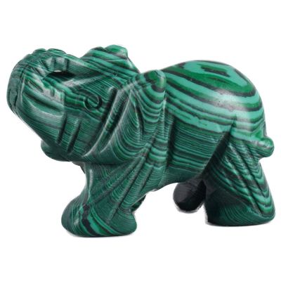 2 Inch Malachite Elephant Figurines Man made Stone Mini Animals craft mineral stone Statue craft for Decor Healing crystal gift