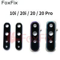 Foxfix กระจกกล้องถ่ายรูปหลังสำหรับ Honor 20 Pro Honor 10I 20I ฝาครอบกระจกกล้องถ่ายรูปพร้อมอะไหล่เปลี่ยนที่ยึดเฟรม