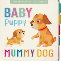 Baby puppet mummy dog little baby animal cognition Book cardboard flipping book to know animal baby and animal mother English words enlightenment English Picture Book English original imported childrens book