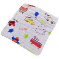 【CC】 2 Pcs/Lot Baby Handkerchief Hand Face Feeding Gauze Cotton Muslin Wipes for Boys  25x25 cm