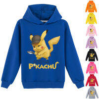 Pikachu 65% Cotton + โพลีเอสเตอร์35% เส้นใยเด็กเสื้อผ้าเด็ก Hoodie กับกระเป๋าเด็กหญิงเด็กชายฤดูใบไม้ร่วงกีฬา100-170ซม.ยาว0000