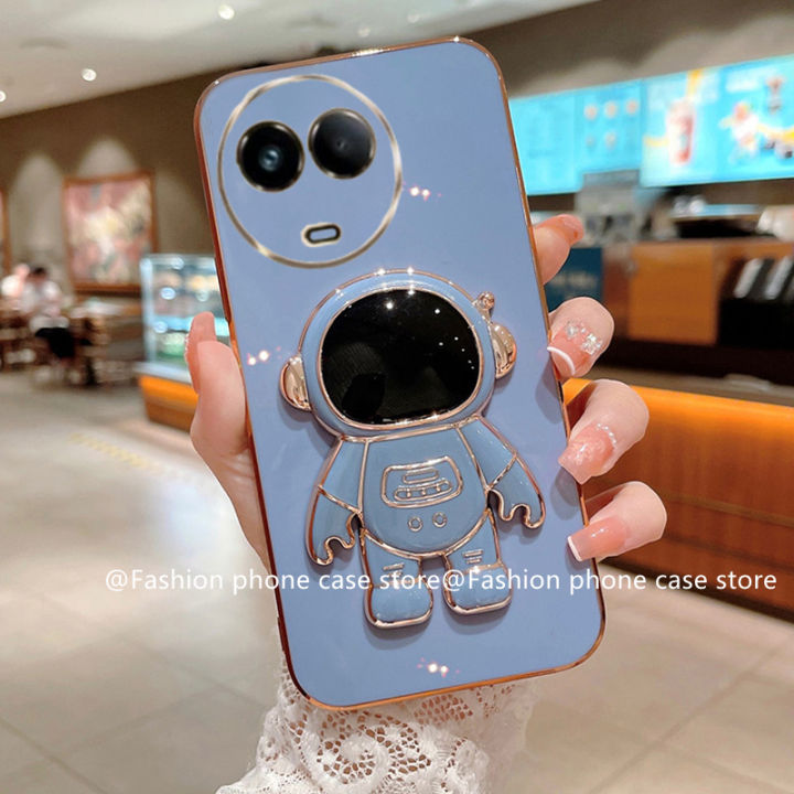 เคสโทรศัพท์-realme11-4g-5g-phone-case-เคส-realme-c53-c51-nfc-แฟชั่นนักบินอวกาศที่วางโทรศัพท์ล่องหน-realme-เคสเคลือบอิเล็คโทรเพลท11-4g-5g-nfc-ปกอ่อน2023