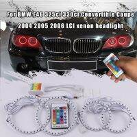 ไฟหน้าซีนอนหลากสีสำหรับรถ Bmw E46 2004 2006 Lci Drl การวิ่งเวลากลางวันไฟแอลอีดีดวงตานางฟ้า Rgb ชุดแหวนทรงกลดไฟหน้าแบบหลากสี