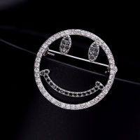 Fashion Jewelry High Quality Zircon Inlaid Cute Smile Brooch Pin, Charming Female Brooch