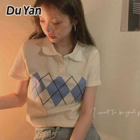 Du Yan เสื้อยืดแขนสั้น2022ฉบับภาษาเกาหลีลายเก๋คอโปโลเสื้อยาวปิดถึงก้นเสื้อขนาดใหญ่พิเศษ