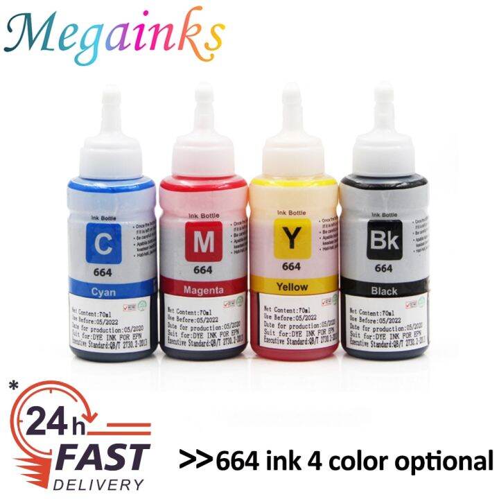BradleyValen For 664 Refill Dye Ink For Epson Eco Tank L100 L110 L120
