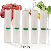 【hot】 BPA FREE 5 Rolls/Lot  Food Sealer Storage Keeping Packer 25cmx500cm