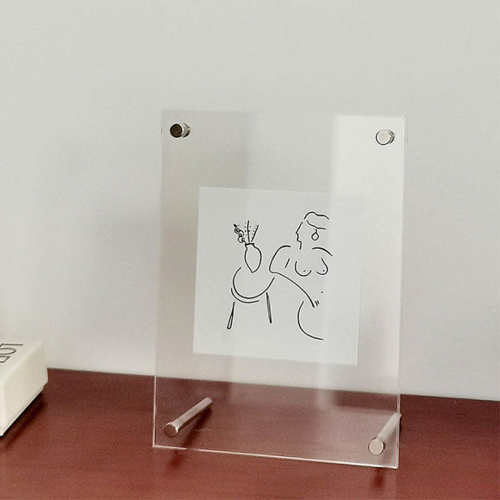 คริสตัลอะคริลิคกรอบรูป-ins-โปร่งใสง่ายเดสก์ท็อปกรอบรูปกรอบรูปการ์ดตกแต่งกรอบโชว์5นิ้ว-6นิ้ว