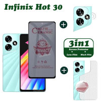 Infinix ฟิล์ม30ปกป้องหน้าจอทนต่อการสอดแนมฟิล์มกระจก iPhone X พร้อม Privacy Infinix ร้อน30ฟิล์ม + ฟิล์มเลนส์ + ฟิล์มด้านหลัง